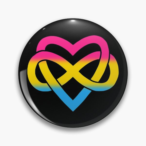 Pansexual Polyamory Inifinity Heart (black) Pin