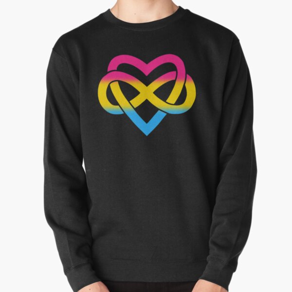 Pansexual Polyamory Inifinity Heart (black) Pullover Sweatshirt