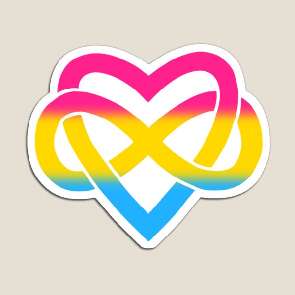 Pansexual Polyamory Inifinity Heart (black) Magnet