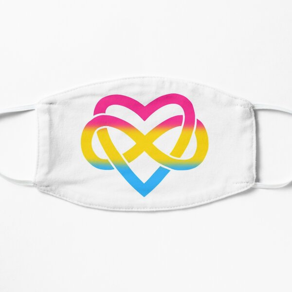 Pansexual Polyamory Inifinity Heart (white) Flat Mask