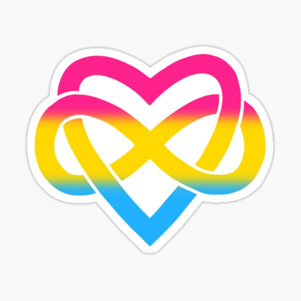Pansexual Polyamory Inifinity Heart (white) Sticker