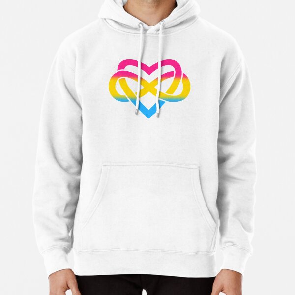 Pansexual Polyamory Inifinity Heart (white) Pullover Hoodie