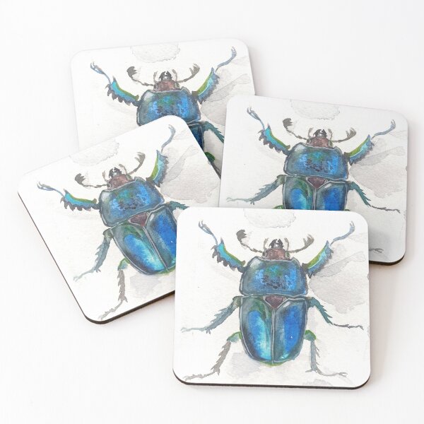Item preview, Blue Shiny Beetles bugs and insects designed and sold by Liz HL Art Shop.