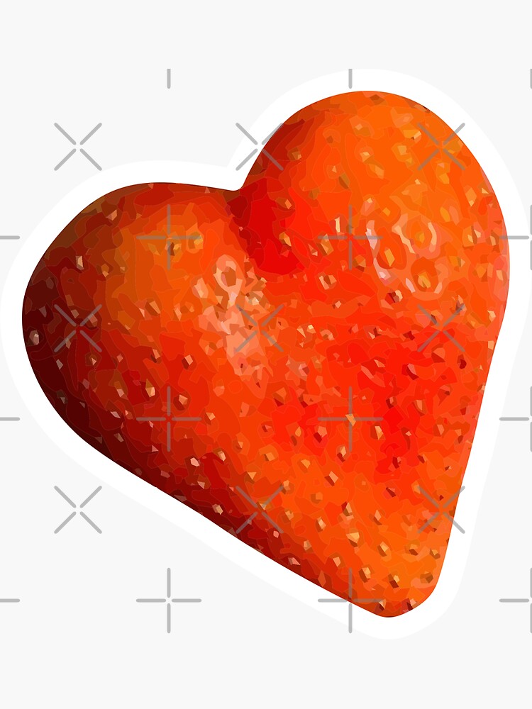Strawberry Heart Sticker by carlarmes