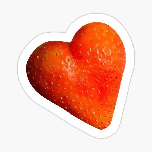 Strawberry Heart Sticker Sticker