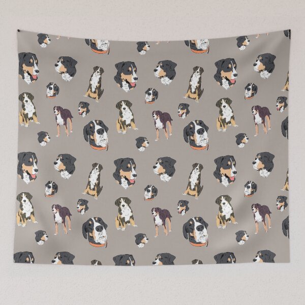 Item preview, Greater Swiss Mountain Dog Sketchy Modern Pattern Design designed and sold by BayRosePets.