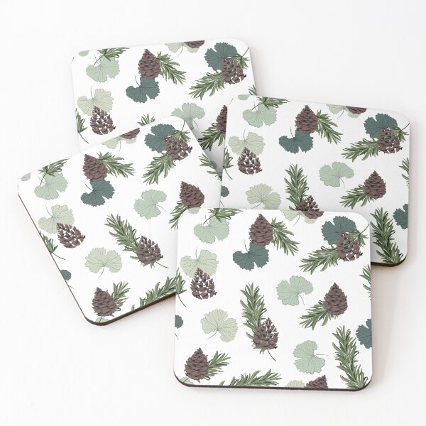 Item preview, Green leaves ginkgos & pines designed and sold by mischellero.