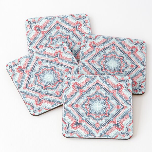 Item preview, Mosaic Red Blue White designed and sold by madebyterance.