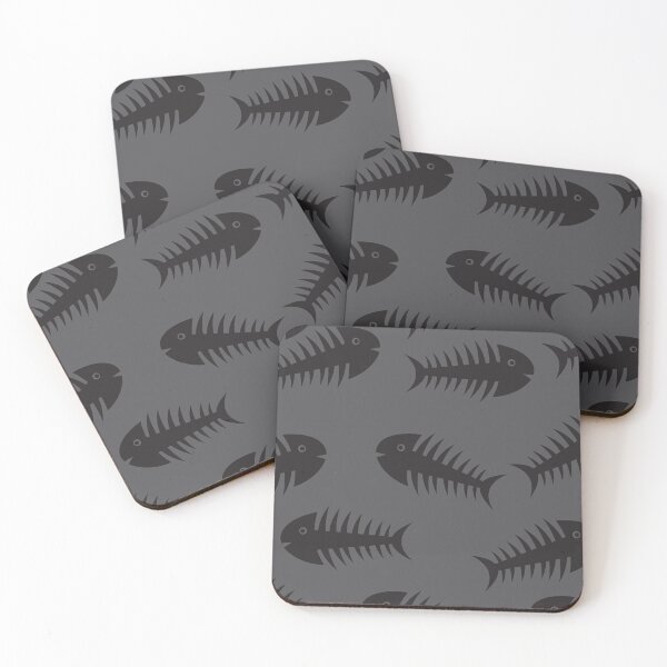 Item preview, Black and Grey Fish Skeleton Print designed and sold by cgroenewald.