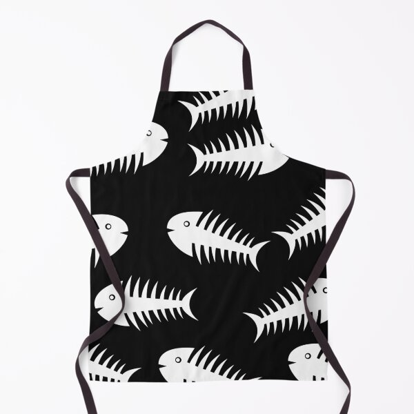 Item preview, Black and White Fish Skeleton Print designed and sold by cgroenewald.