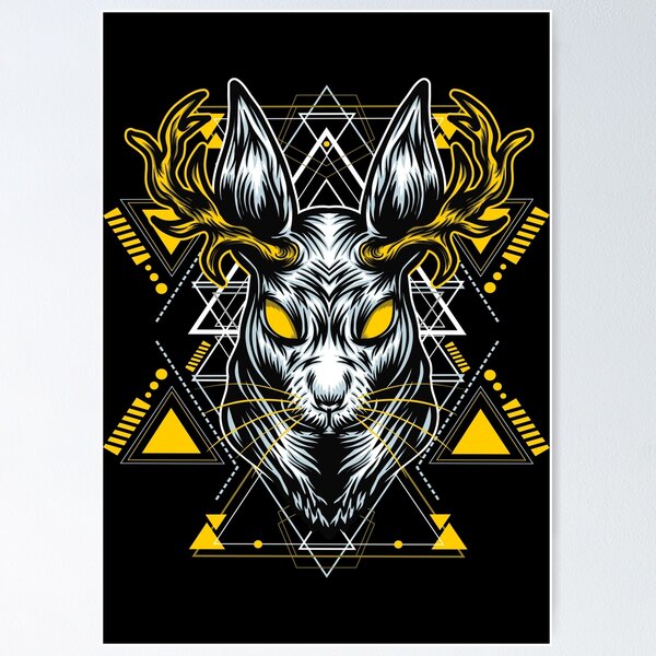 Item preview, Geometric Mythical Rabbit designed and sold by VibrantGifts.