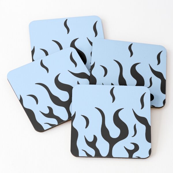 Item preview, Black Flames on blue background  designed and sold by Amy-elise.