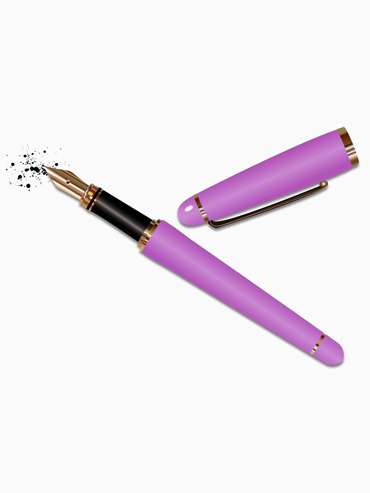 "Fountain Pen (Lilac)" Tshirt for Sale by BehaveBookishly Redbubble