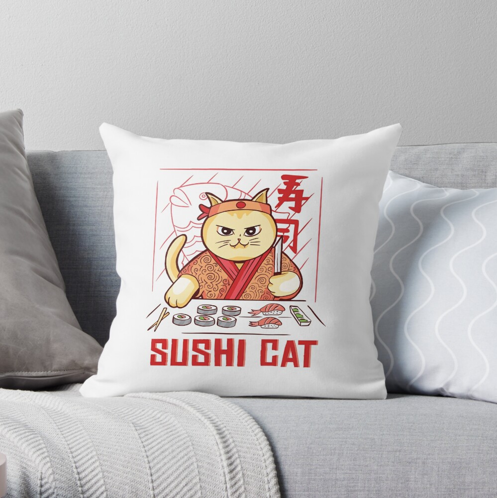 sushi cat pillow