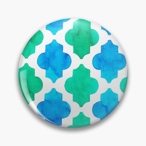 Item preview, Blue and green Quatrefoil pattern in watercolor  designed and sold by Bonheurem.