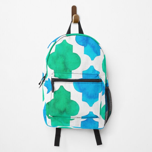 Item preview, Blue and green Quatrefoil pattern in watercolor  designed and sold by Bonheurem.