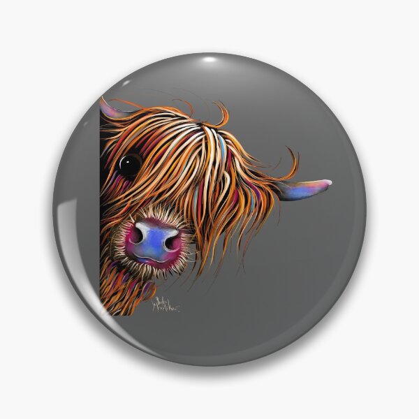 Item preview, HiGHLaND CoW PRiNT SCoTTiSH ' SuGaR LuMP oN GReY ‘ BY SHiRLeY MacARTHuR designed and sold by Shirley MacArthur Art.