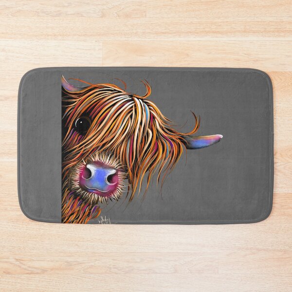 Item preview, HiGHLaND CoW PRiNT SCoTTiSH ' SuGaR LuMP oN GReY ‘ BY SHiRLeY MacARTHuR designed and sold by Shirley MacArthur Art.