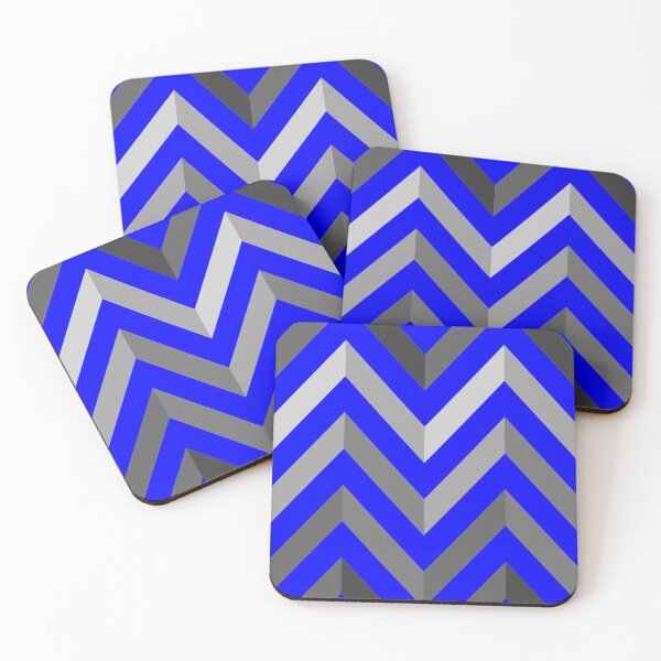Item preview, Herringbone Stripe Pattern, Royal Blue and Grey designed and sold by inquestyle.