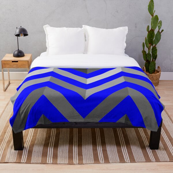 Item preview, Herringbone Stripe Pattern, Royal Blue and Grey designed and sold by inquestyle.