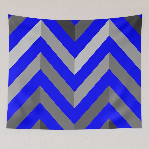 Item preview, Herringbone Stripe Pattern, Royal Blue and Grey designed and sold by inquestyle.