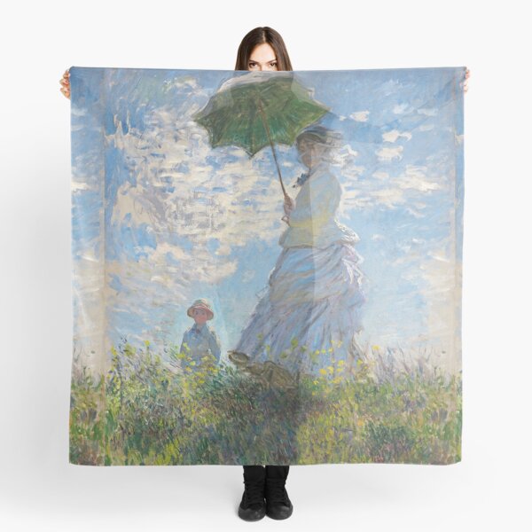 MONET. Claude, Artist, Art, Painter, Oil Painting, Canvas, Woman with a Parasol, Madame Monet and Her Son, 1875. Scarf