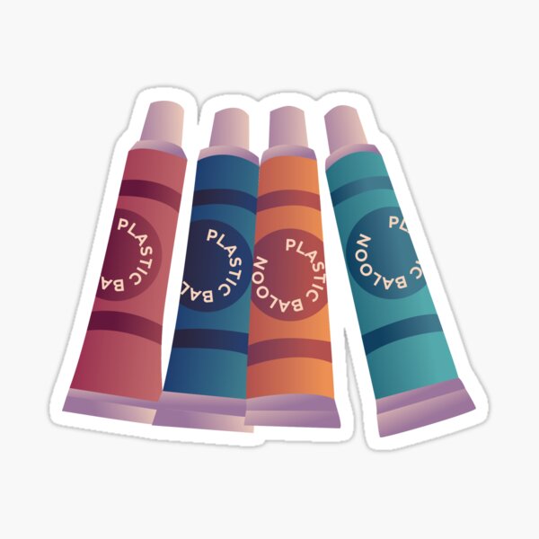 Retro Plastic Balloon Sticker
