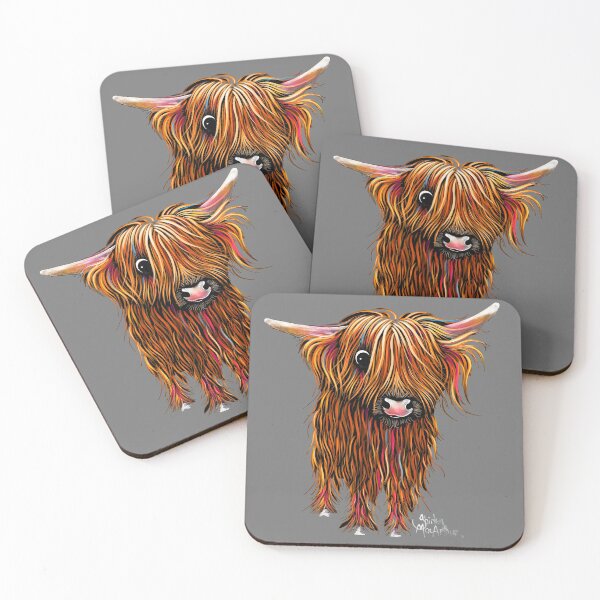 Item preview, HiGHLaND CoW PRiNT SCoTTiSH ' PoRRiDGe oN GReY ‘ BY SHiRLeY MacARTHuR designed and sold by Shirley MacArthur Art.