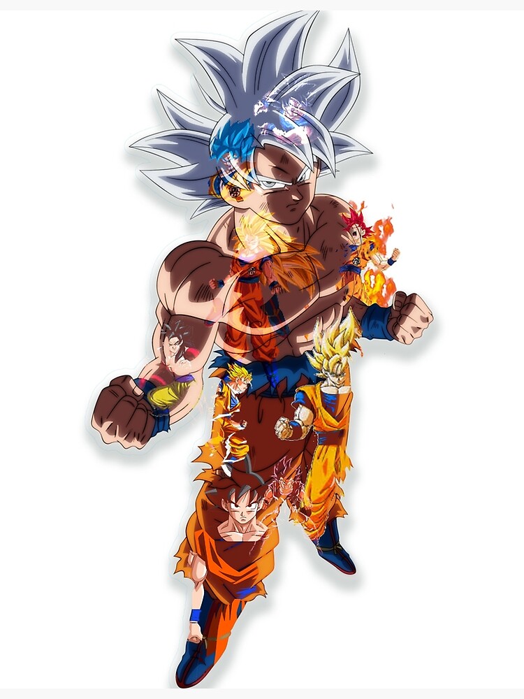 Goku - Blue Hair Super Saiyan Postcard for Sale by animelovah