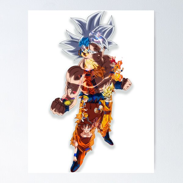 Dragon Ball Poster DBS Goku SSJ Blue Fight Pose 12inx18in Free