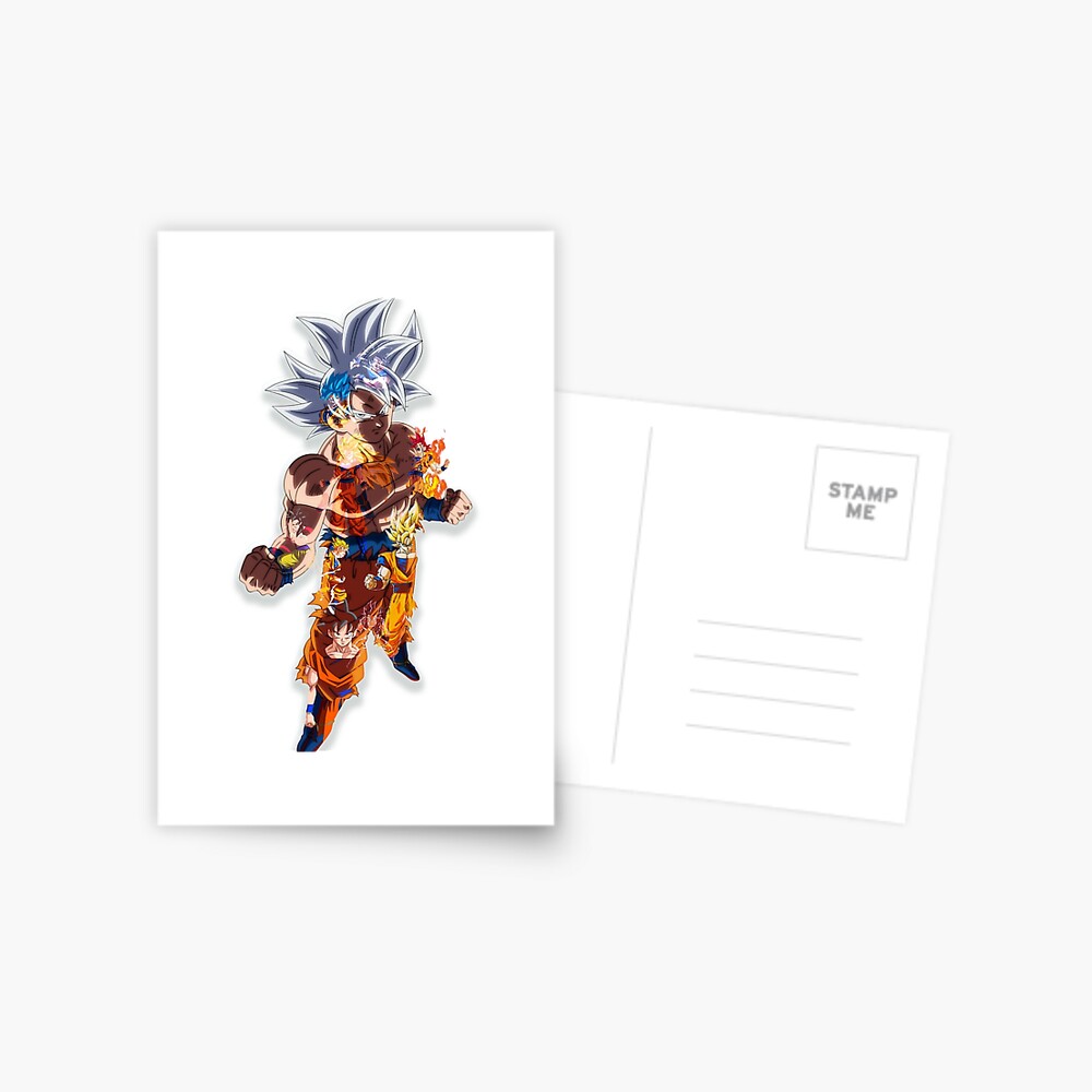 Goku - Blue Hair Super Saiyan Postcard for Sale by animelovah