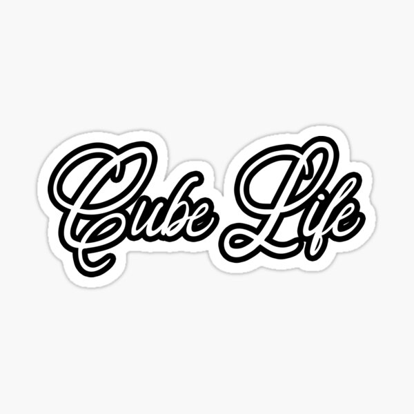 Cube life black and white Sticker