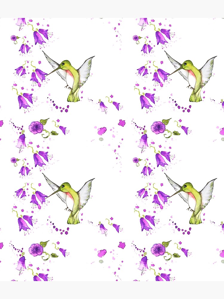 hummingbird among lilac flowers by danibarbieri