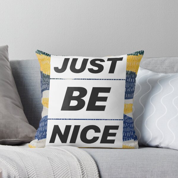 Item preview, JUST BE NICE Yellow and Blue Dot and Stripe designed and sold by Amelia Dean.
