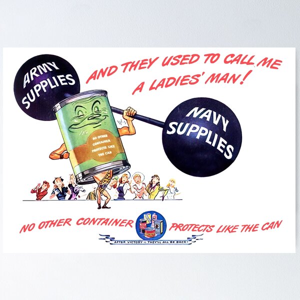 Item preview, TIN CAN - POST WAR ADVERT FOR CANNED FOOD designed and sold by ThrowbackAds.