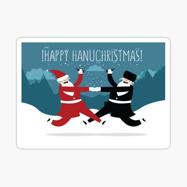 Hanuchristmas (with BG) Sticker