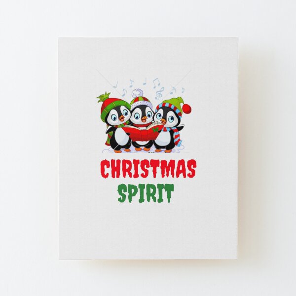 Christmas Spirit fun tee Wood Mounted Print