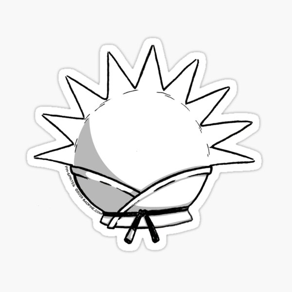 Pin-Sprites - Sun in a Gi - Black and White/ No-Face Sticker