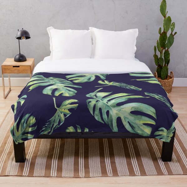 Artikelvorschau, Monstera-Muster Blau entworfen und verkauft von Wheimay.