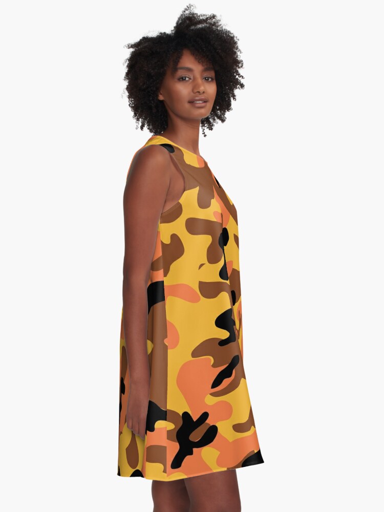 Orange best sale camo dress