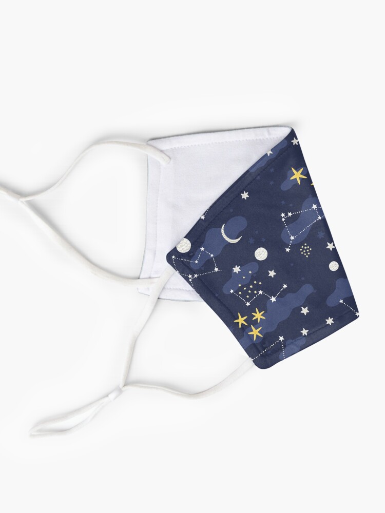 Alternate view of Galaxy - cosmos, moon and stars. Astronomy pattern. Cute cartoon universe design. Mask