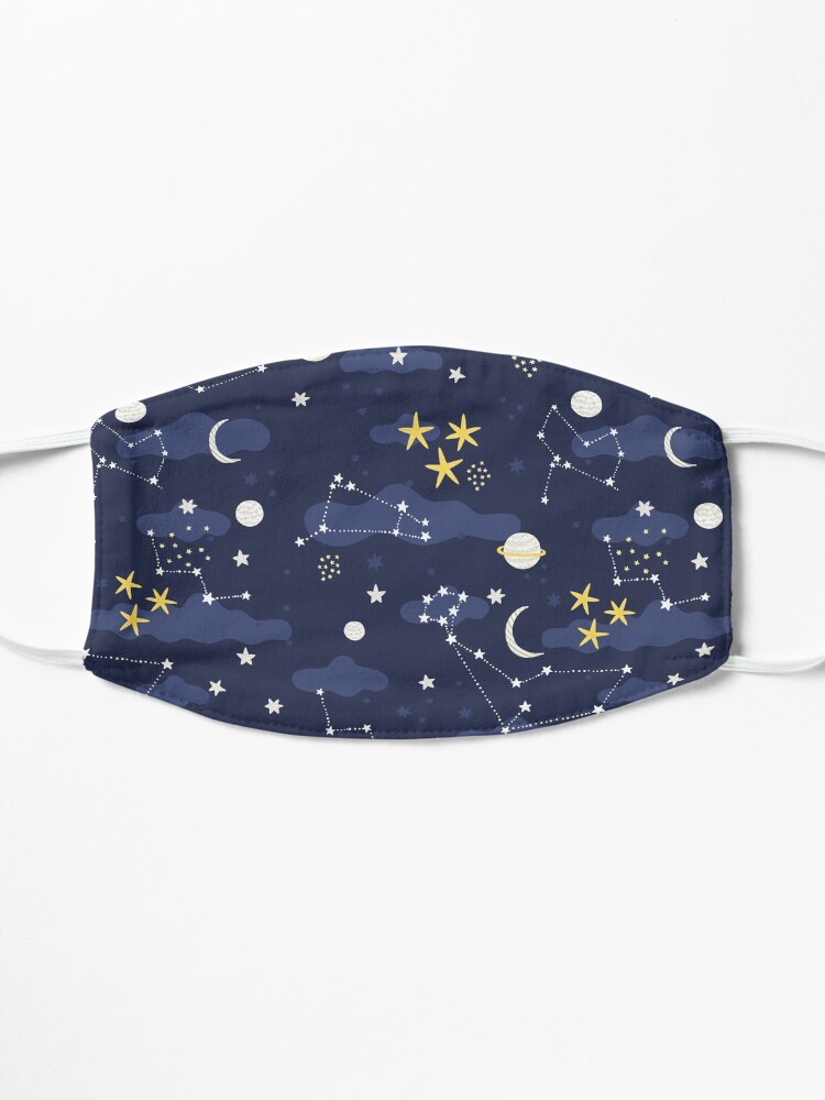 Alternate view of Galaxy - cosmos, moon and stars. Astronomy pattern. Cute cartoon universe design. Mask
