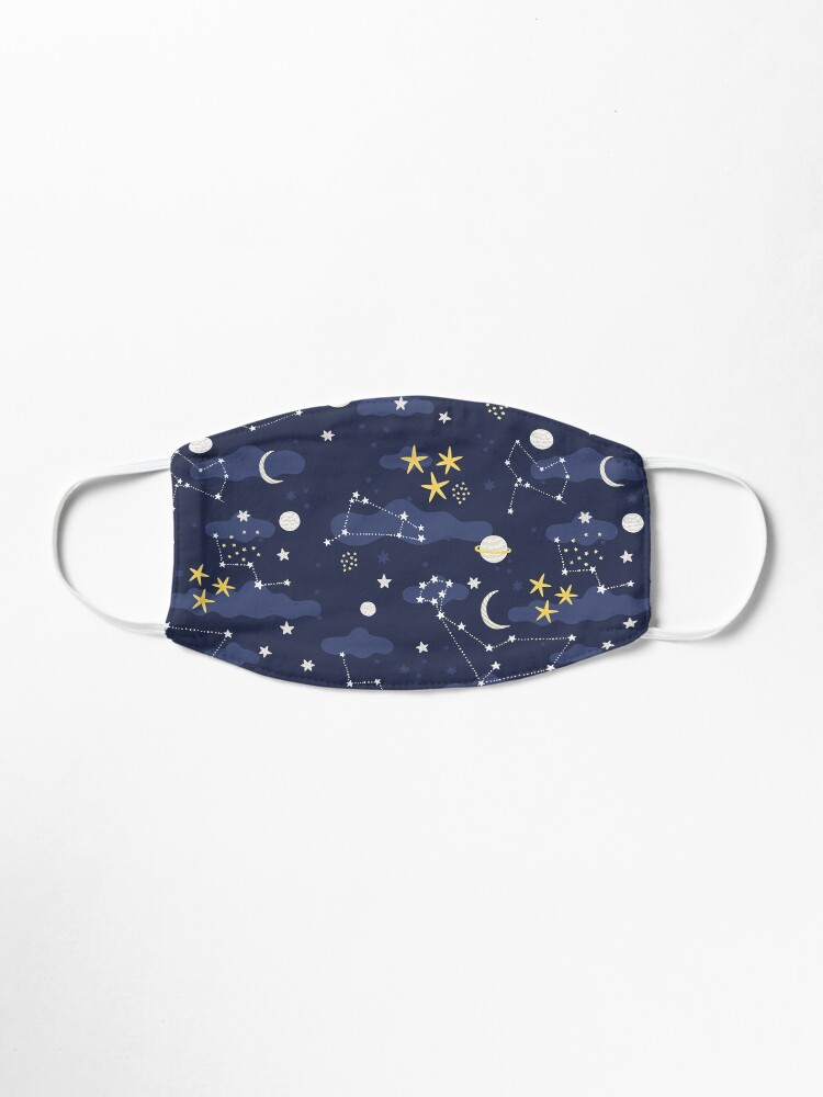 Alternate view of Galaxy - cosmos, moon and stars. Astronomy pattern. Cute cartoon universe design. Mask