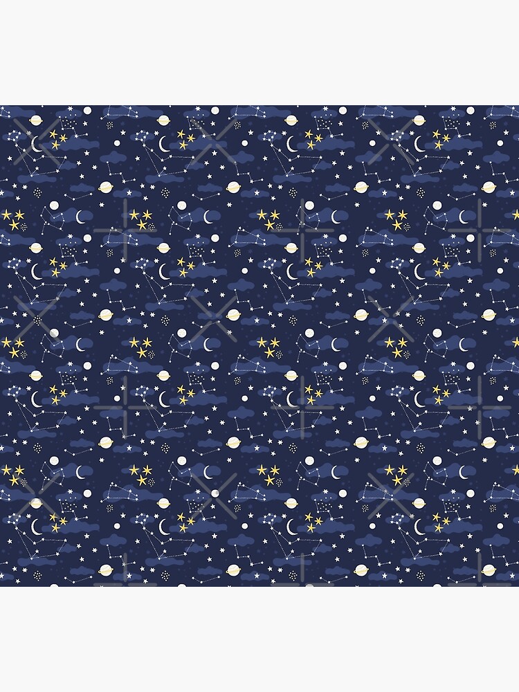 Galaxy - cosmos, moon and stars. Astronomy pattern. Cute cartoon universe design. by kostolom3000