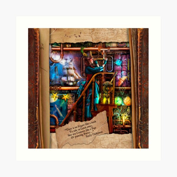 The Curious Library Calendar - August Art Print