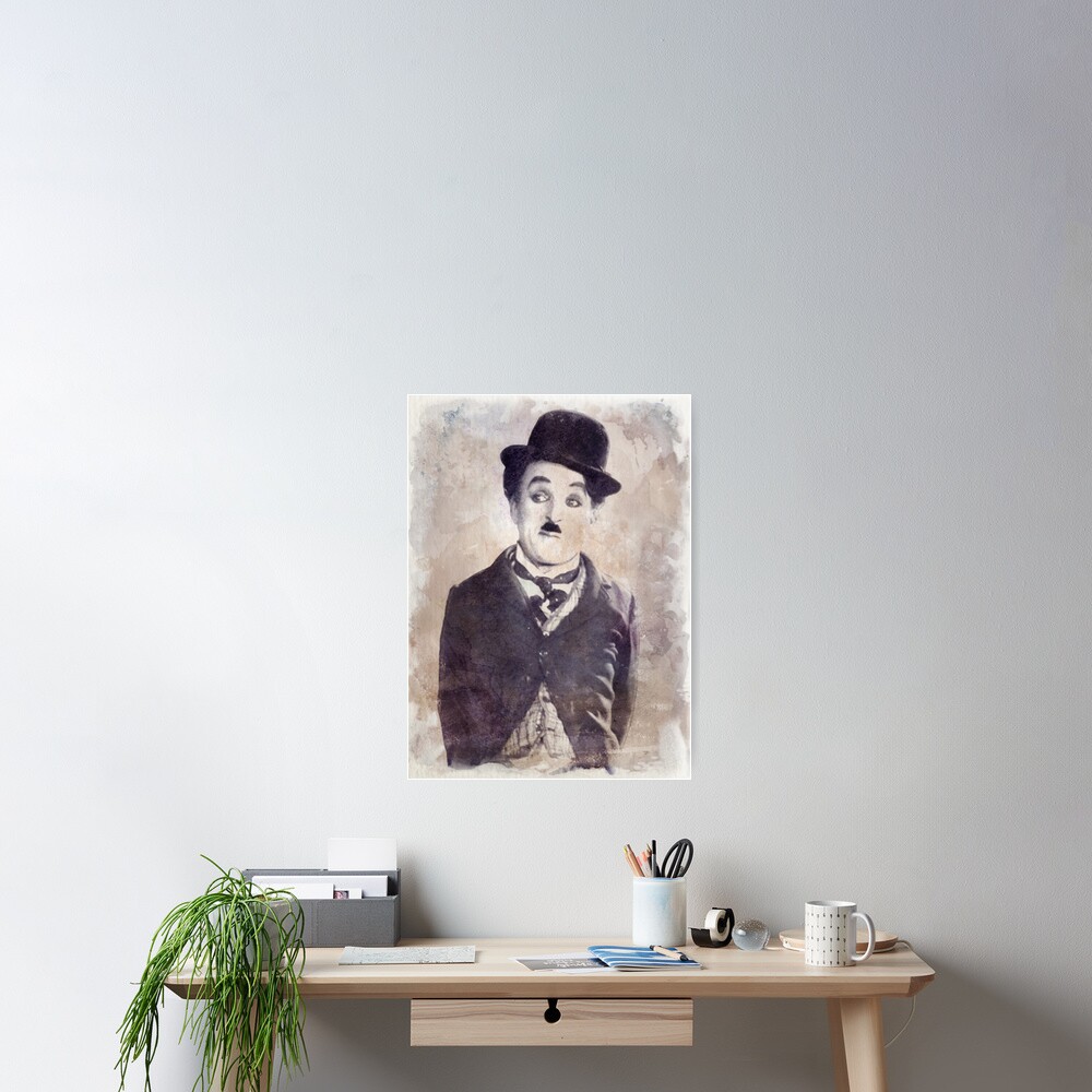 Chaplin - Watercolor Vintage - D6 Póster