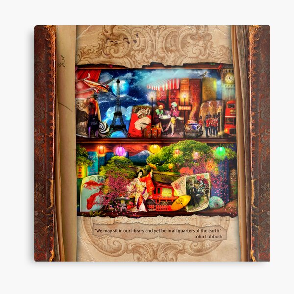 The Curious Library Calendar - October Metal Print