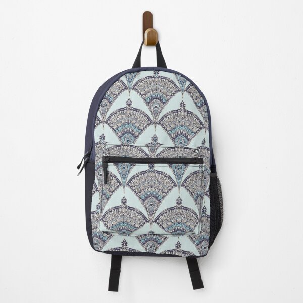 Item preview, Deco Doodle in Aqua, Cream & Navy Blue designed and sold by micklyn.