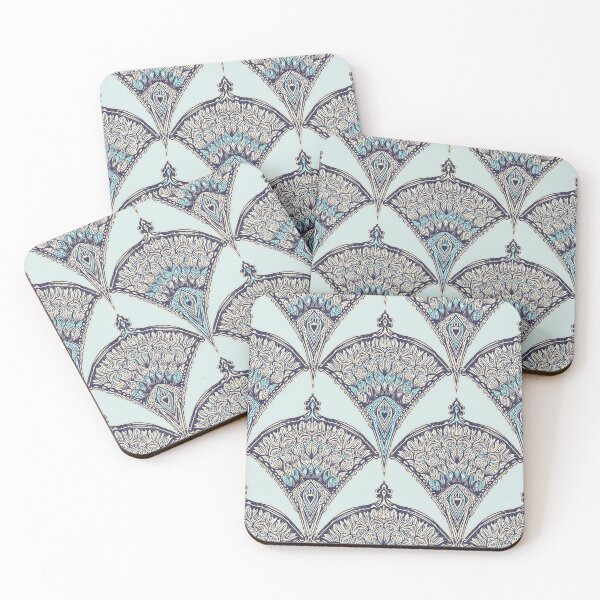 Item preview, Deco Doodle in Aqua, Cream & Navy Blue designed and sold by micklyn.