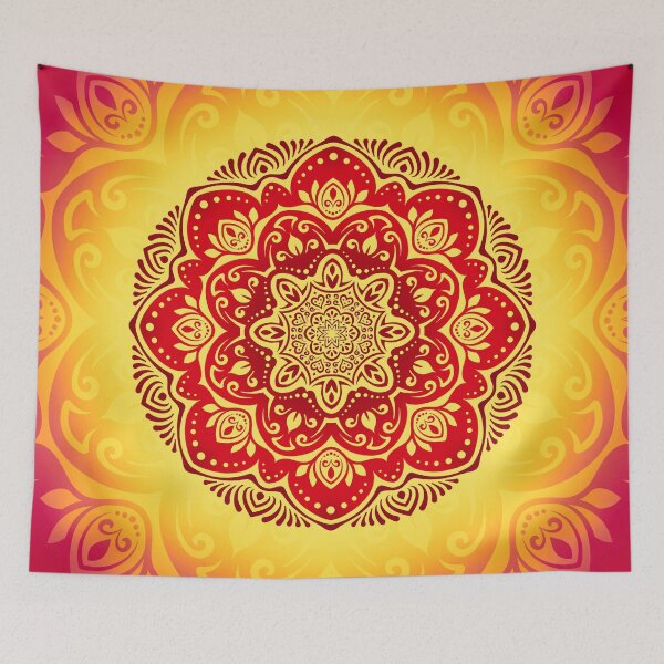 Item preview, Mandala Tapestry vivid red designed and sold by Marl Tapestry.